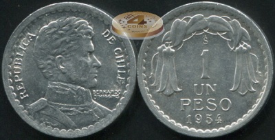 Чили. 1 песо. 1954 (Unc)