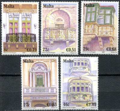 Мальта. 2007. Мальтийские балконы (Серия Почтовых марок. MNH OG)