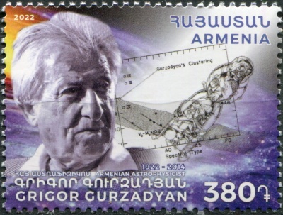 Армения. 2022. 100-летие со дня рождения Григора Гурзадяна, астрофизика (Почтовая марка. MNH OG)