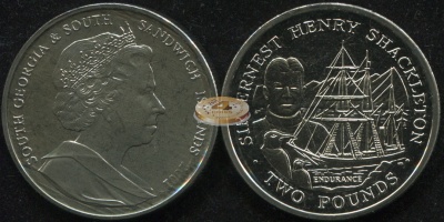 Южная Георгия и Южные Сандвичевы о-ва. 2 фунта. 2001 (Unc)