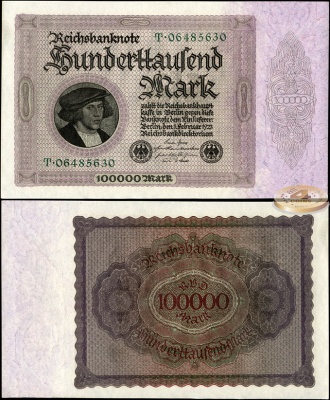 Германия (Веймарская респ.). 100000 марок (Unc) 1923