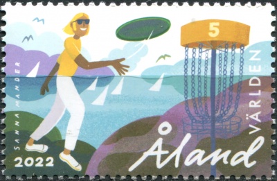 Аландские острова. 2022. Виды спорта. Диск-гольф (Почтовая марка. MNH OG)