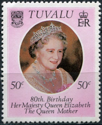 Тувалу. 1980. 80-летие королевы-матери Елизаветы (Почтовая марка. MNH OG)