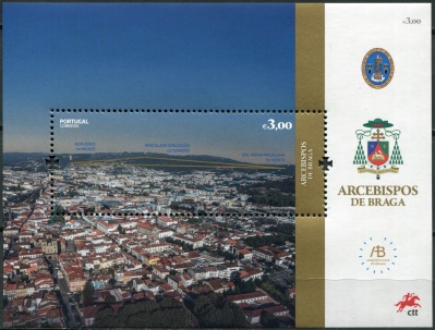 Португалия. 2022. Вид на Брагу (Почтовый блок. MNH OG)
