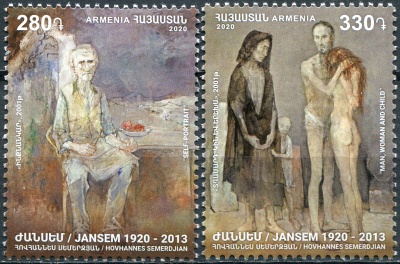Армения. 2020. 100 лет со дня рождения Жана Жансема (Ованеса Семерджяна) (Серия марок. MNH OG)