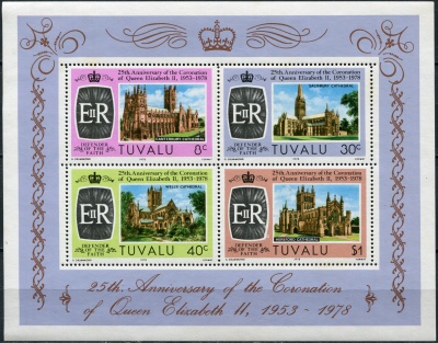 Тувалу. 1978. 25-летие коронации королевы Елизаветы II (Малый лист. MNH OG)