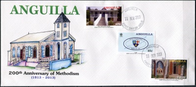 Ангилья. 2013. 200-летие методистской церкви (Конверт Первого Дня. Mint)