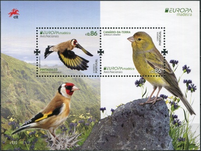 Мадейра. 2019. Национальные птицы (Почтовый блок. MNH OG)