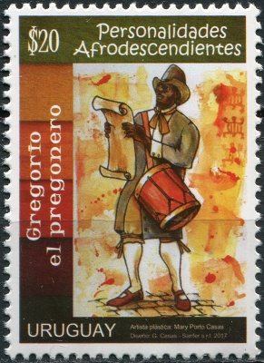 Уругвай. 2017. Грегорио - городской глашатай (Почтовая марка. MNH OG)