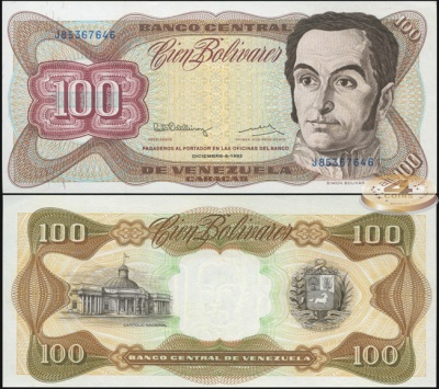 Венесуэла. 100 боливаров (Unc) 1992