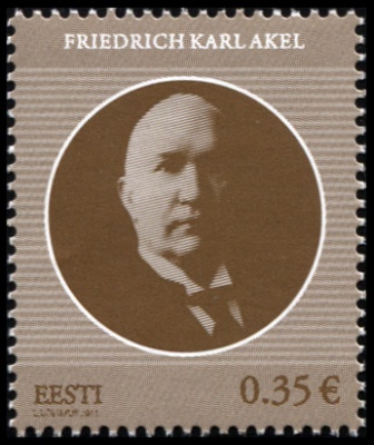 Эстония. 2011. Фридрих Карл Акель (1871-1941) (Почтовая марка. MNH OG)