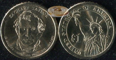 США. 1 доллар. 2009.D (Unc) Закари Тейлор