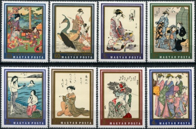 Венгрия. 1971. Японские картины (Серия. MNH OG)