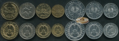 Джибути. Набор №4 (7 монет) 1991-2010
