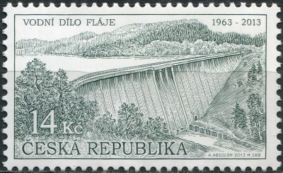 Чехия. 2013. Плотина Флаже (Почтовая марка. MNH OG)