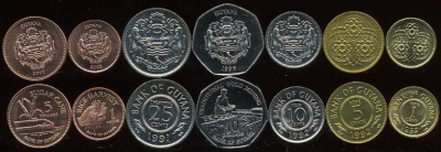 Гайана. Набор №3 (7 монет) 1989-2007