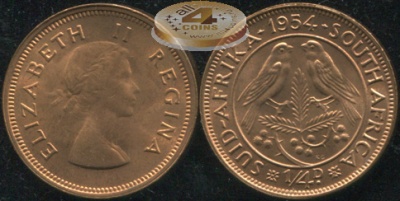 Южная Африка. 1/4 пенни. 1954 (Unc)