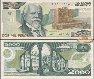 Мексика. 2000 песо (Unc) 1989