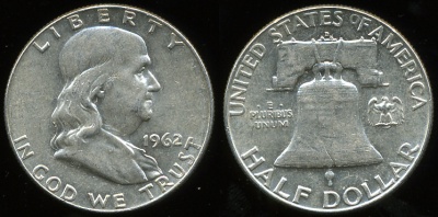 США. 1/2 доллара. 1962D (Серебро)