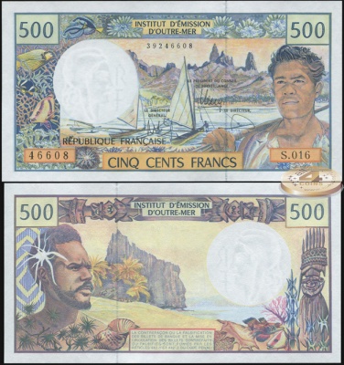 Французская Полинезия. Банкнота 500 франков. ND (2012). Unc. Бумага. Кат# P.1h