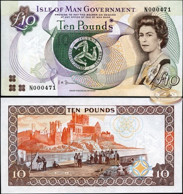 Остров Мэн. 10 фунтов (Unc) ND