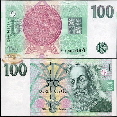 Чешская республика. Банкнота 100 крон. 1997. Unc. Бумага. Кат.# P.18a