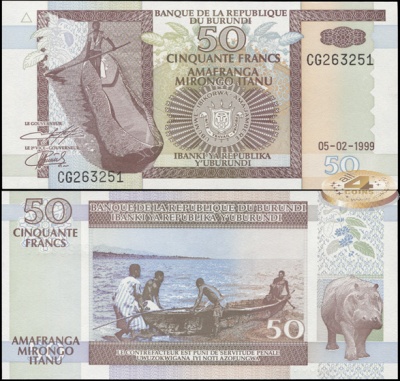 Бурунди. 50 франков (Unc) 1999