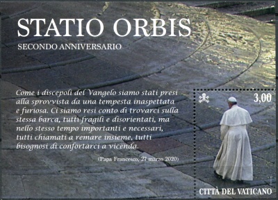 Ватикан. 2022. 2-я годовщина создания Statio Orbis (Почтовый блок. MNH OG)