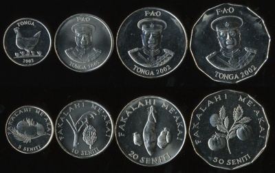 Тонга. Набор №1 (4 монеты) 2002
