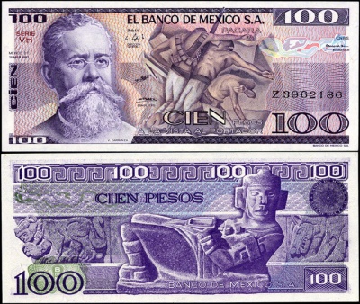 Мексика. 100 песо (Unc) 1982