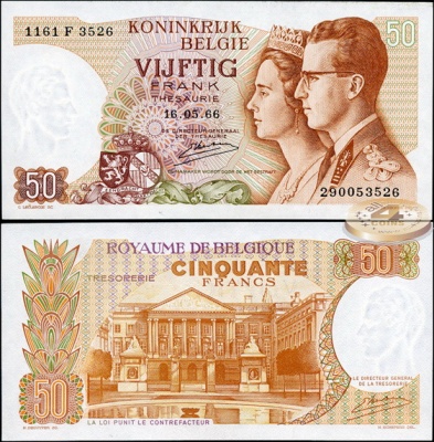 Бельгия. 50 франков (Unc) 1966