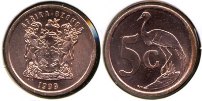 Южная Африка. 5 центов. 1999