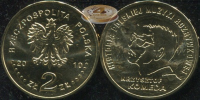 Польша. 2 злотых. 2010 (Unc) Кшиштоф Комеда