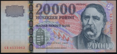 Венгрия. Банкнота 20000 форинтов. 2007. Unc. Бумага. Кат.# P.193d