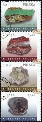 Польша. 2010. Минералы Польши (Сцепка. CTO Гашеная)