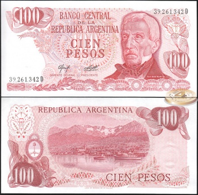 Аргентина. 100 песо (Unc) 1976-78