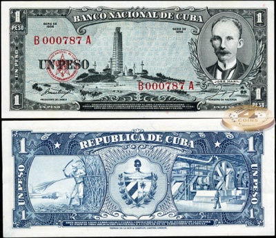 Куба. 1 песо (Unc) 1956