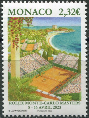 Монако. 2023. Чемпионат Rolex Monte - Carlo Masters по теннису 2023 (Почтовая марка. MNH OG)