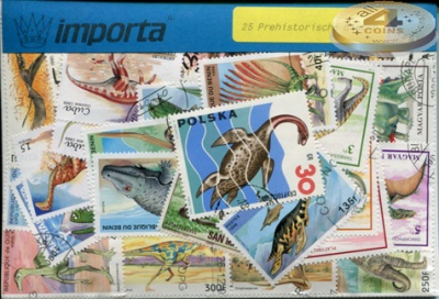 Доисторические Животные. Набор почтовых марок (25 шт. Ассорти)