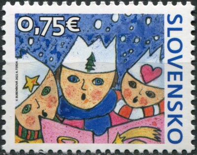 Словакия. 2022. Рождественские колядующие (Почтовая марка. MNH OG)