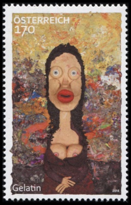 Австрия. 2014. Группа художников Gelatin. "Mona Lisa" (Почтовая марка. MNH OG)
