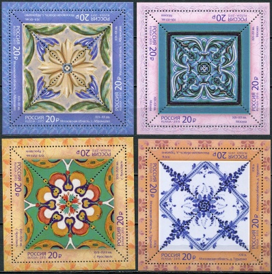 Россия. 2015. Керамические изразцы (Серия малых листов. MNH OG)
