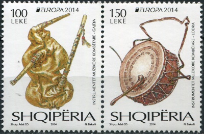 Албания. 2014. Музыкальные инструменты (Сцепка. MNH OG)