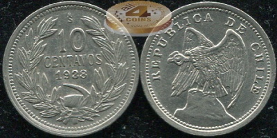 Чили. 10 центаво. 1938 (aUnc+)
