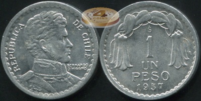 Чили. 1 песо. 1957 (Unc)