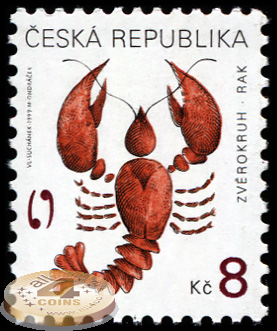 Чехия. 1999. Зодиакальный Рак (Почтовая марка. MNH OG)