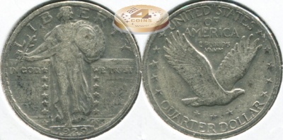 США. 25 центов (Квотер). 1929 (VF. Серебро)