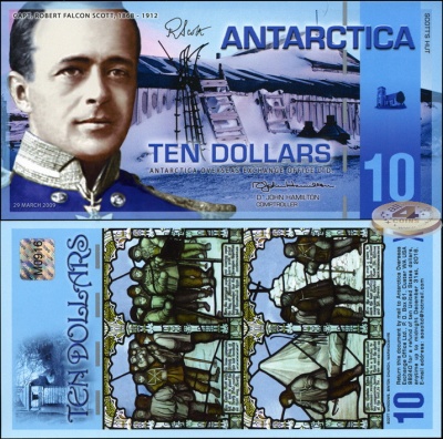 Антарктида. Банкнота 10 долларов. 29.03.2009. Unc. Пластик. Кат# P.NL