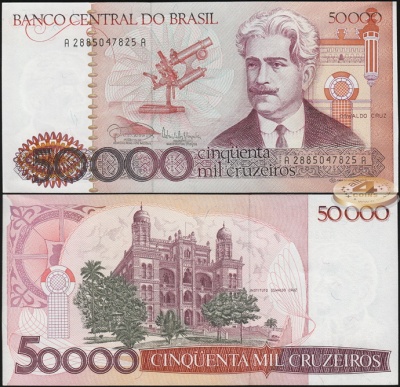Бразилия. 50000 крузейро (Unc) 1985