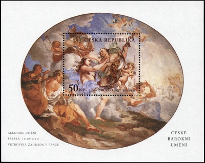 Чехия. 2001. Аллегория искусств - Фреска. 1720-1721. Вацлав Райнер [1689-1743] (Блок. MNH OG)